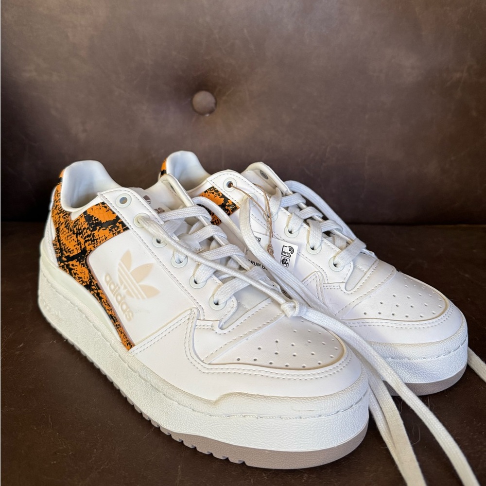 Adidas Forum Bold White with Orange Detail